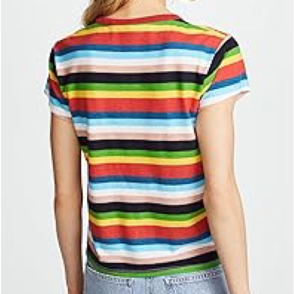 Pam & Gela Rainbow Stripe Tee in Multi Petite - Picture 4 of 10